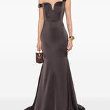 Abito con scollo a cuore in  marrone Alex Perry - donna 