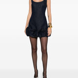 Abito corto navy con applicazione floreale Self-Portrait - donna 