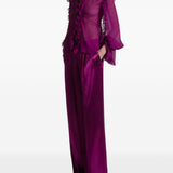 Blusa in seta con ruches viola Alberta Ferretti - donna 