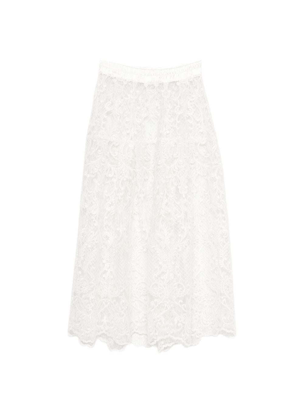 Gonna in pizzo in bianco Maurizio - donna 