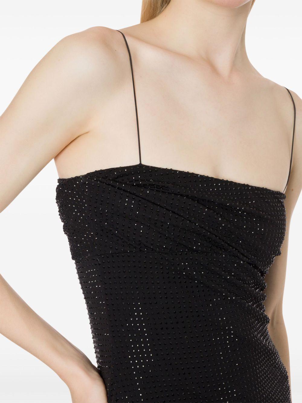 Abito midi con cristalli in nero Philosophy di Lorenzo Serafini - donna 