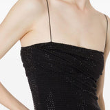 Abito midi con cristalli in nero Philosophy di Lorenzo Serafini - donna 