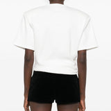 T-shirt con nodo in bianco 