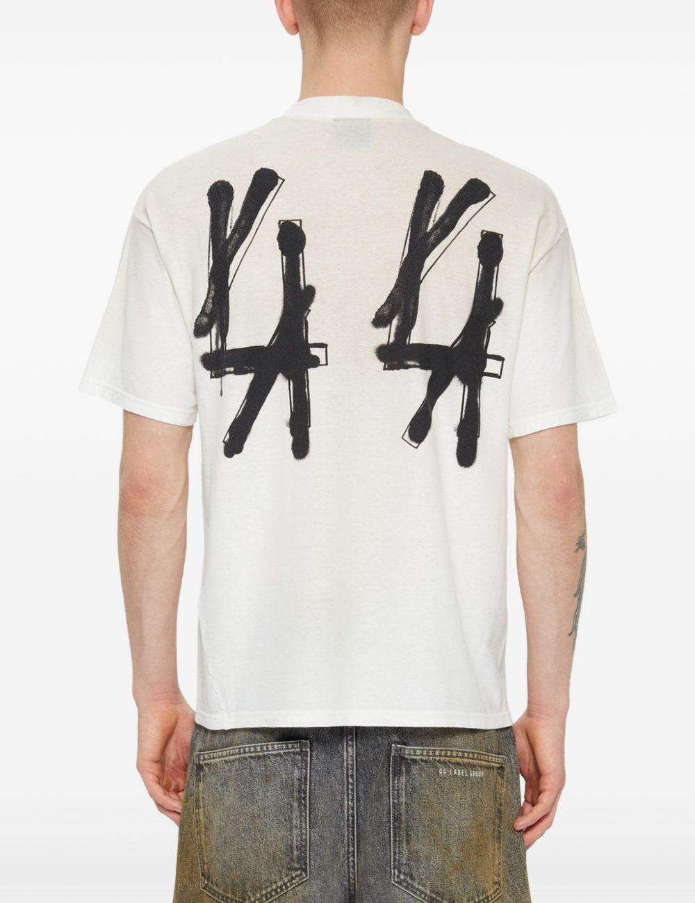 T-shirt in jersey in bianco 44 label group - uomo 