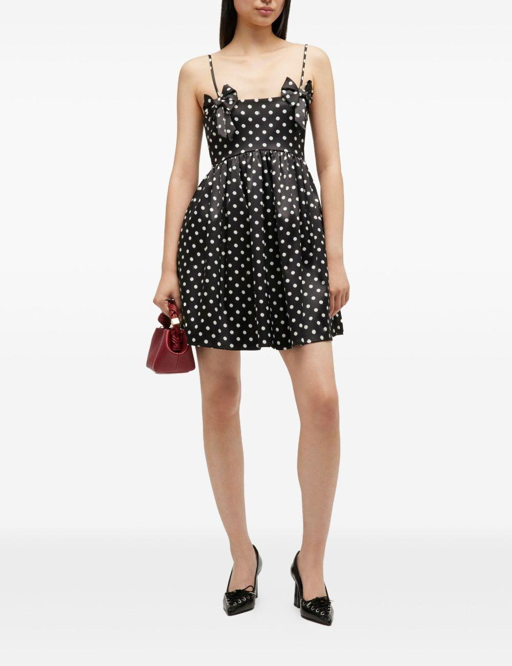 Abito mini a pois in nero Ganni - donna 