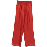 Pantaloni Alera con vita elasticizzata in rosso Loulou de saison - donna 
