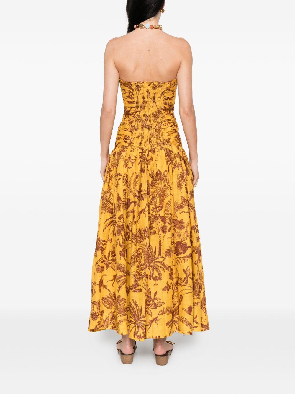 abito lungo senza spalline in giallo ALEMAIS - donna 