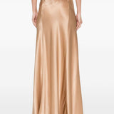 Gonna lunga in raso in beige 