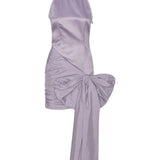 Abito corto con fiocco in viola Rotate - donna 