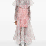 Abito trasparente con design floreale in rosa Ganni - donna 