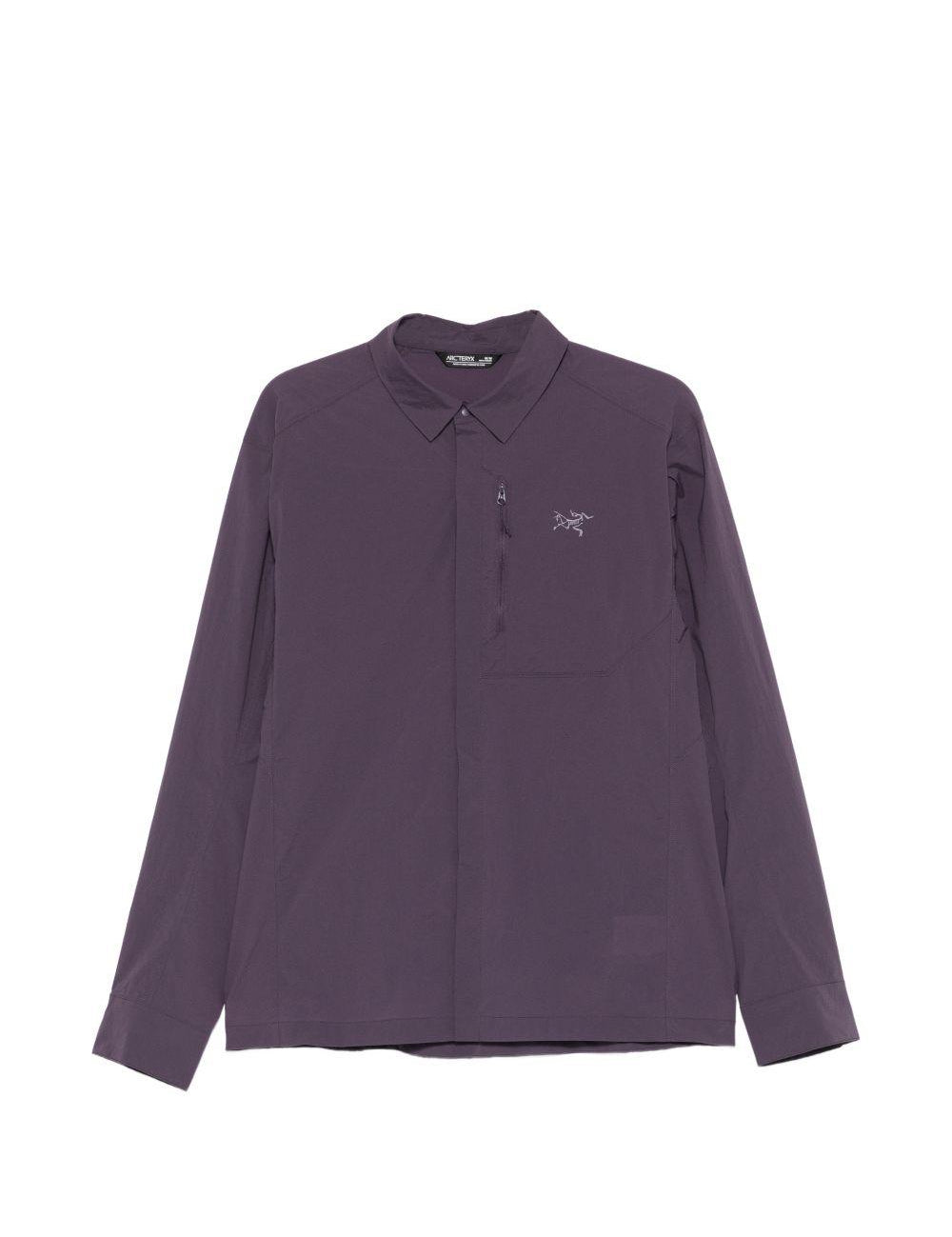Giacca camicia con tasca con zip e logo ricamato in viola Arc'teryx - uomo 
