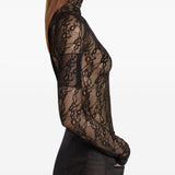 Top a collo alto in nero Courrèges - donna 