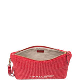 Clutch con logo stampato in rafia in rosso Jimmy choo - donna 