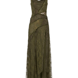 Abito con iserti in pizzo in verde kaki Blumarine - donna 