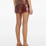 Minigonna in pelle verniciata con cintura in marrone Diesel - donna 
