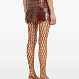 Minigonna in pelle verniciata con cintura in marrone Diesel - donna 