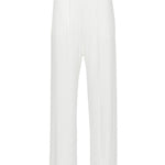 Pantaloni dritti con pieghe in bianco - donna 