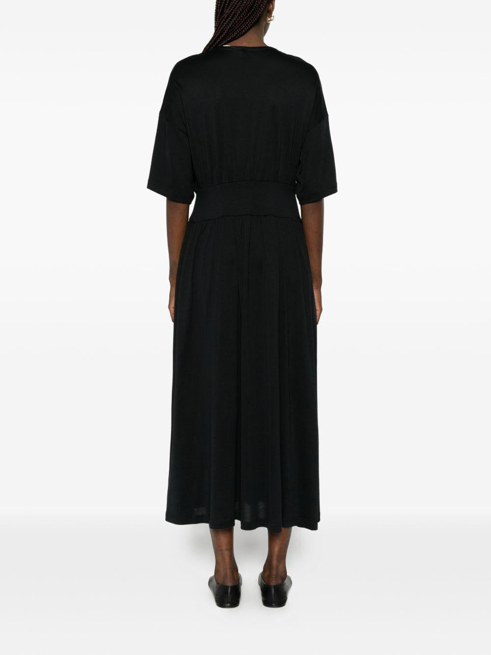 Abito midi plissettato in nero Toteme - donna 