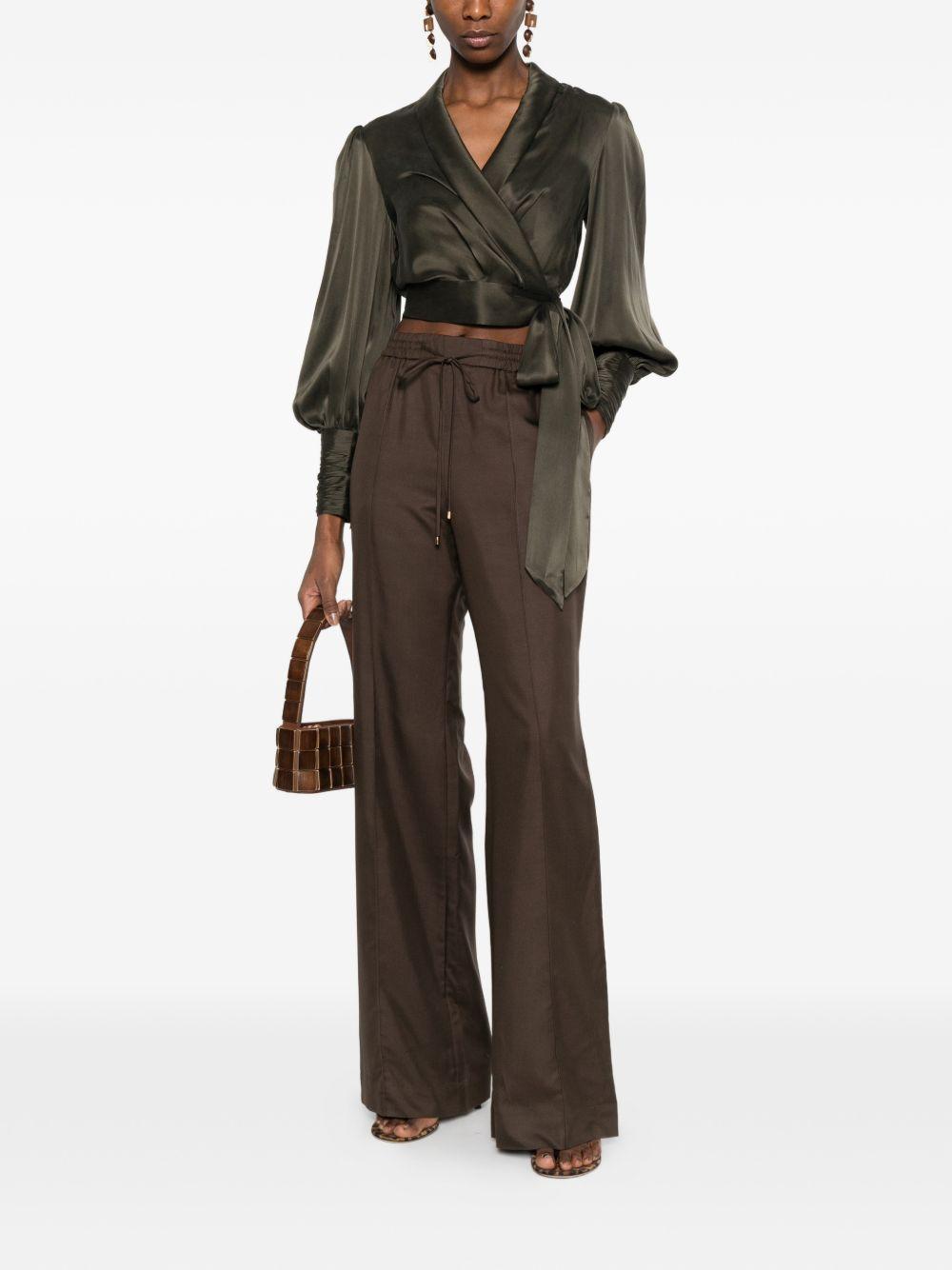 Blusa a portafoglio in verde oliva Zimmermann - donna 