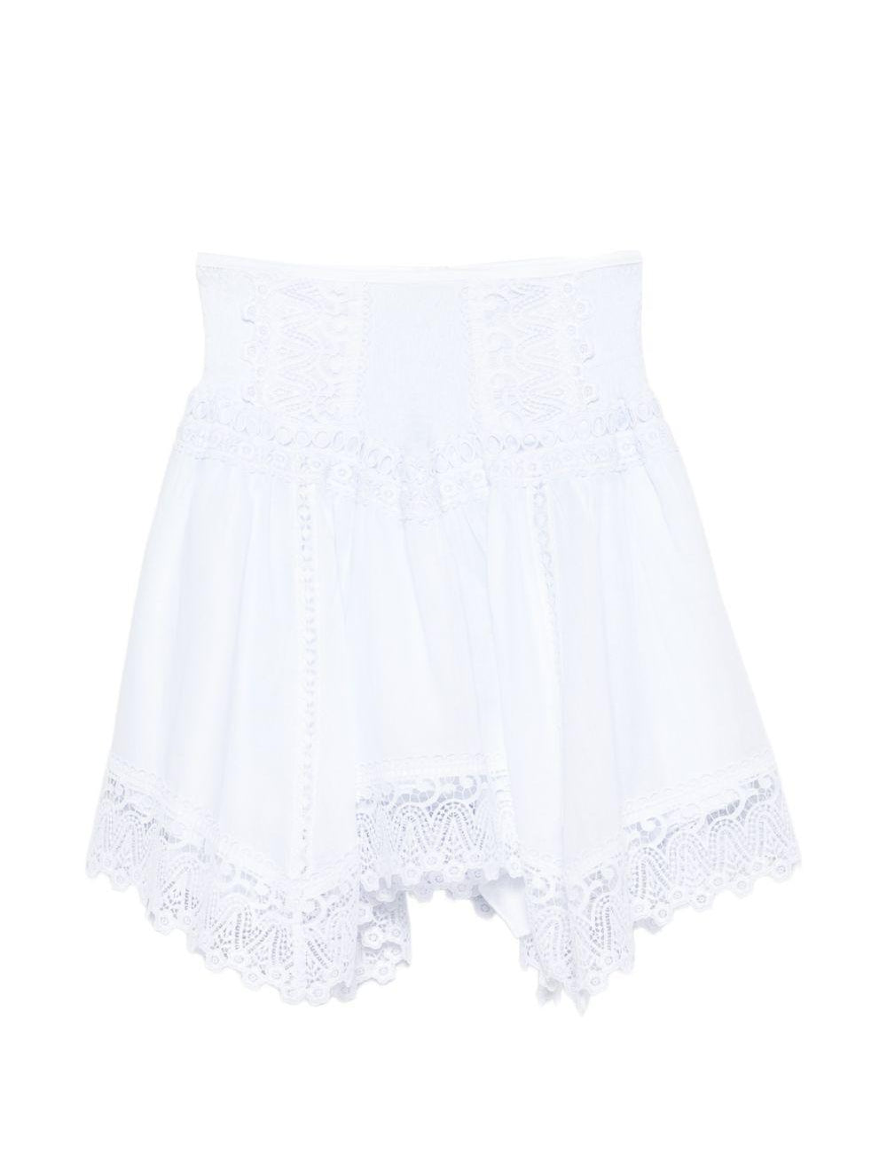 Minigonna a balze con bordi in pizzo in bianco Charo ruiz ibiza 1989 - donna 