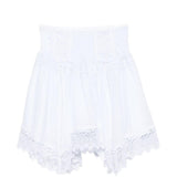 Minigonna a balze con bordi in pizzo in bianco Charo ruiz ibiza 1989 - donna 