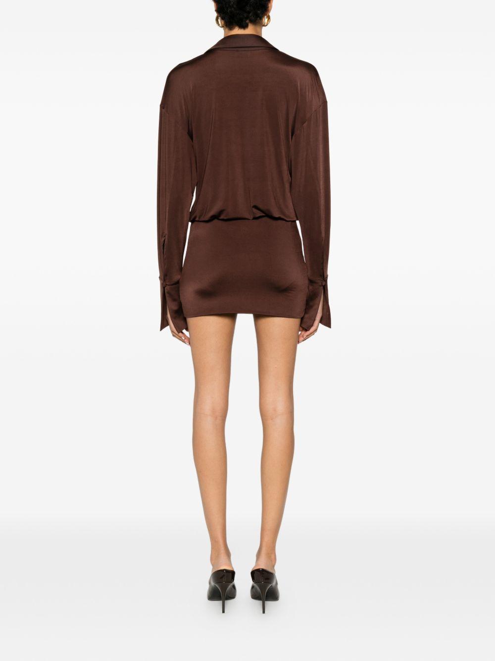 Miniabito drappeggiato a maniche lunghe Lilia in marrone The andamane - donna 