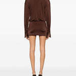 Miniabito drappeggiato a maniche lunghe Lilia in marrone The andamane - donna 