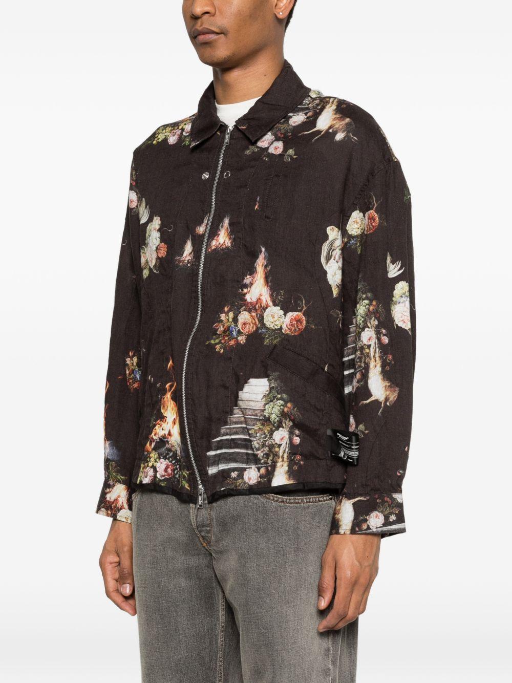 Bomber a fiori multicolore Undercover - uomo 