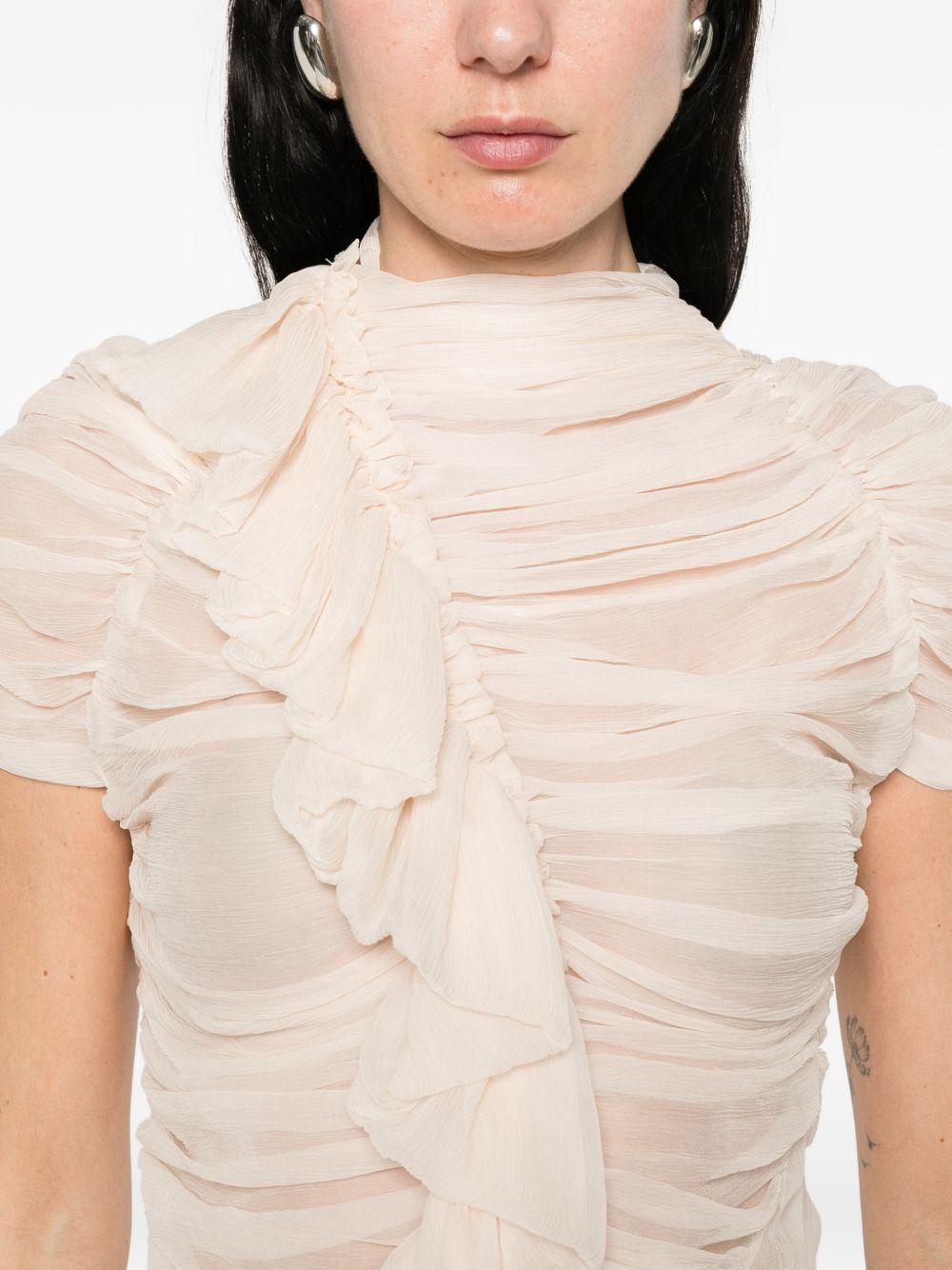 Top in seta Chuchu plissettato in rosa cipria Dries van noten - donna 