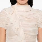 Top in seta Chuchu plissettato in rosa cipria Dries van noten - donna 