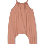 Salopette con ruches in rosa - bambino 