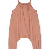 Salopette con ruches in rosa - bambino 