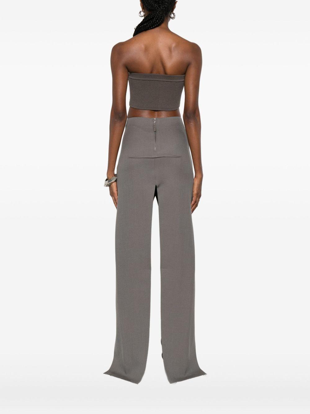 Top corto a costine sottili in grigio Rick owens - donna 