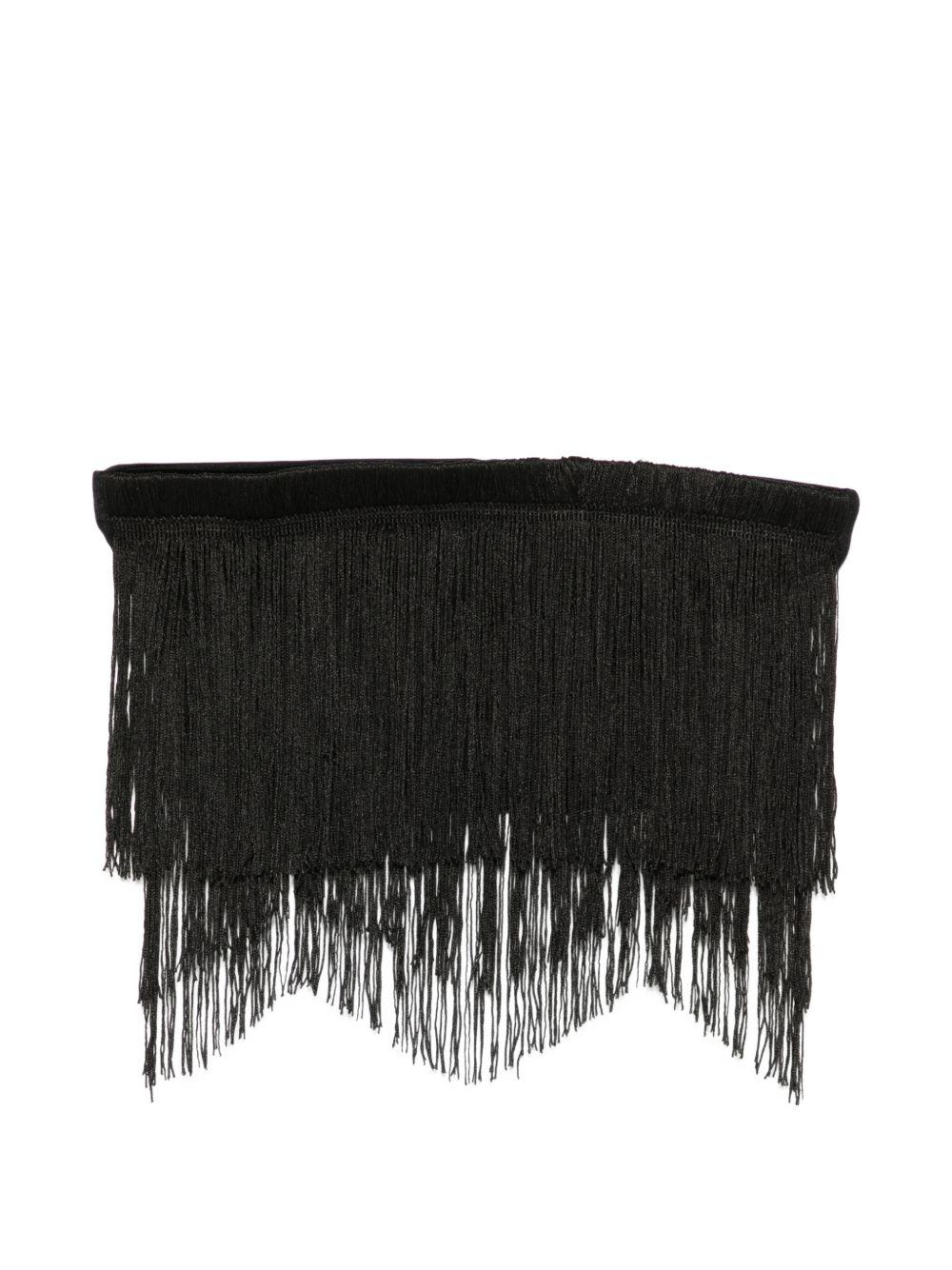 Top con frange in nero Bless - donna 