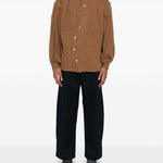 Camicia con cuciture decorative in marrone Glass Cypress - uomo 