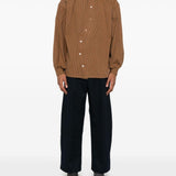 Camicia con cuciture decorative in marrone Glass Cypress - uomo 