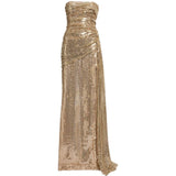 Abito da sera con paillettes in oro 