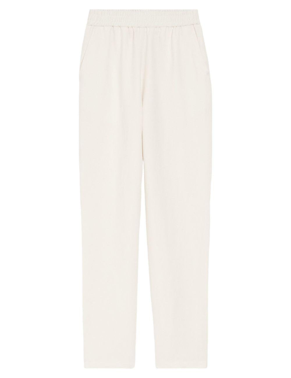 PANTALONI CON VITA ELASTICIZZATA IN BIANCO AMI PARIS - DONNA 