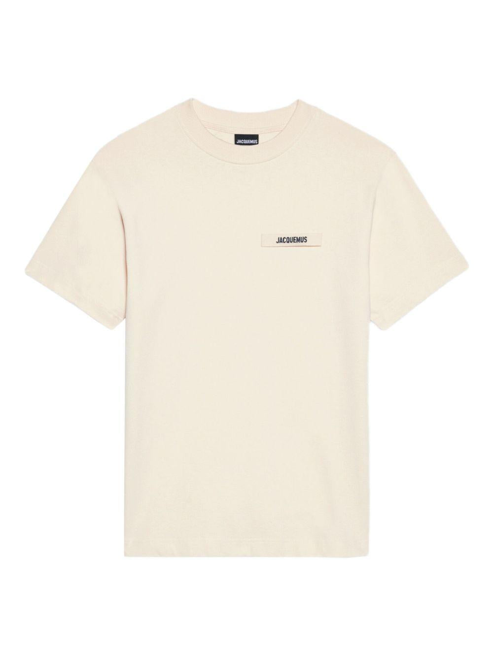 T-shirt con logo in avorio Jacquemus - uomo 