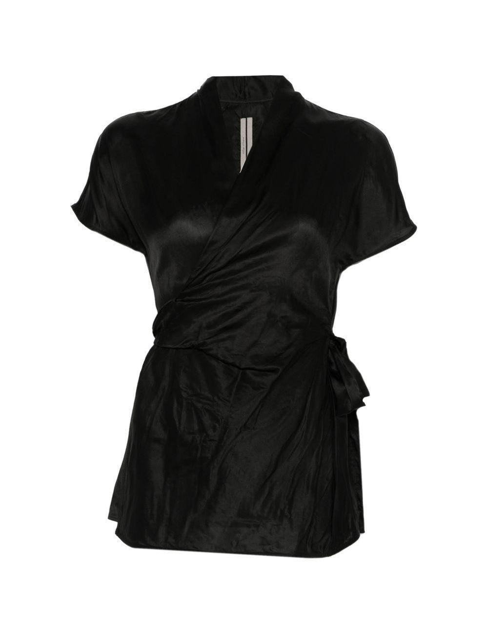 Top a maniche corte in nero Rick owens - donna 