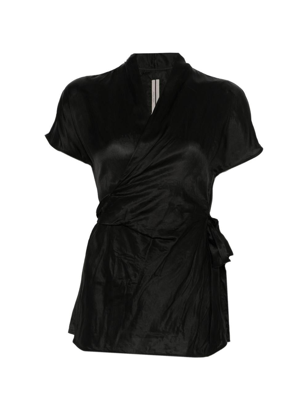 Top a maniche corte in nero Rick owens - donna 