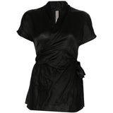 Top a maniche corte in nero Rick owens - donna 