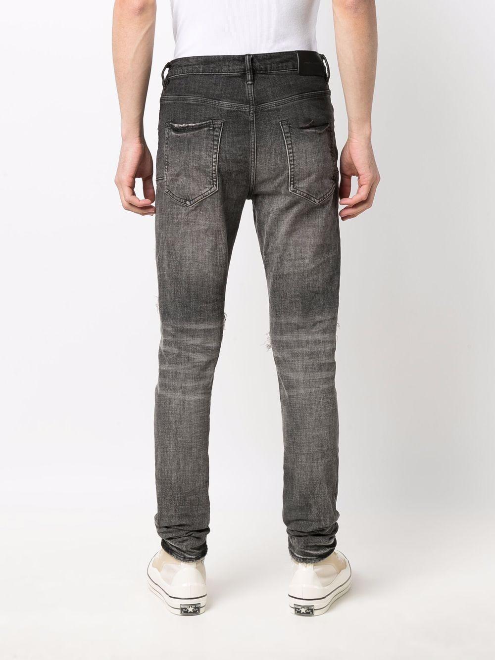 Jeans slim a vita bassa in grigio Purple - uomo 