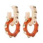 Orecchini con borchie in beige e marrone La Double J - women 