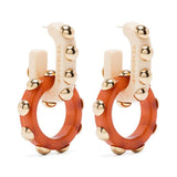 Orecchini con borchie in beige e marrone La Double J - women 