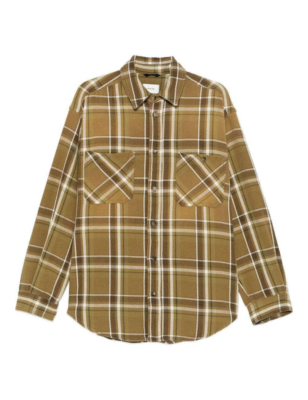 Giacca-camicia a quadri con tasche in verde Haikure - uomo 