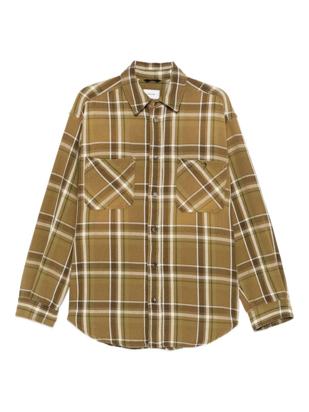 Giacca-camicia a quadri con tasche in verde Haikure - uomo 