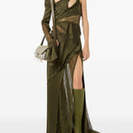 Gonna con strato in pizzoin verde Blumarine - donna 