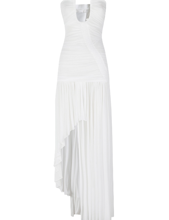 Abito asimmetrico senza spalline in bianco  Christopher esber - donna 