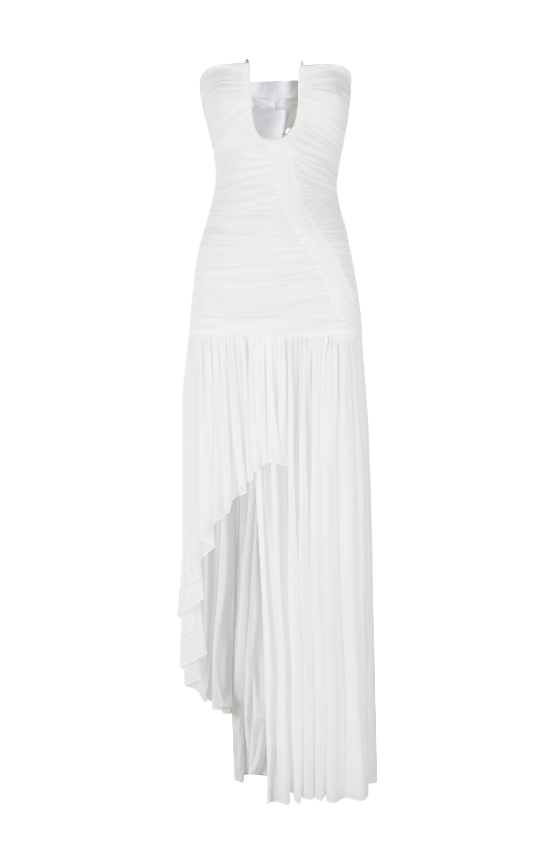 Abito asimmetrico senza spalline in bianco  Christopher esber - donna 